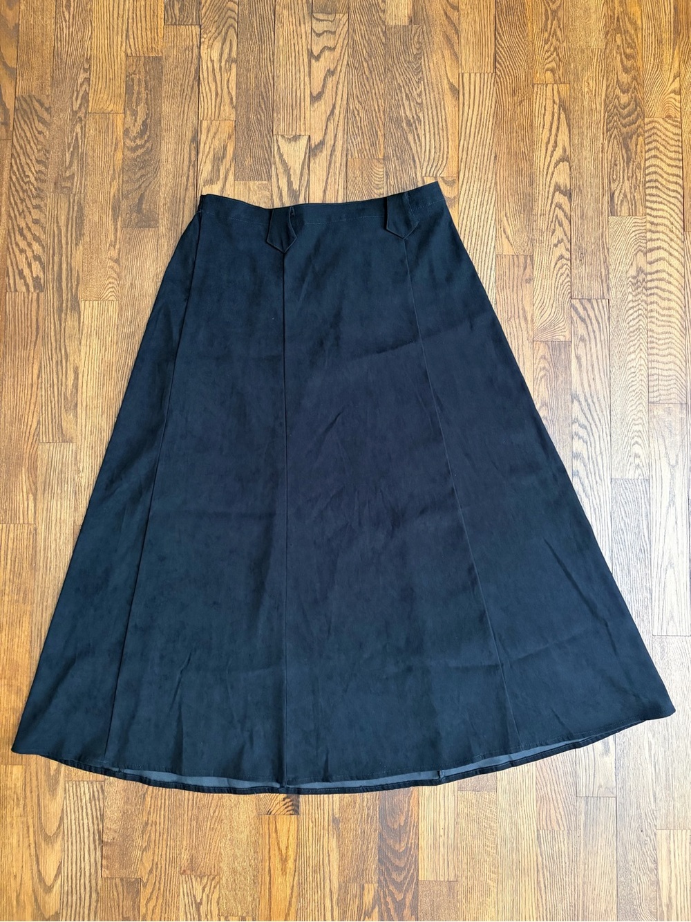 Roughrider By Circle T Maxi Skirt Women's 11 12 Black Western Faux Suede